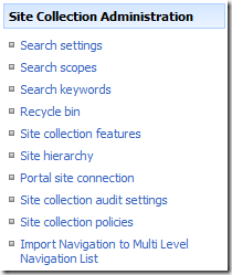 site collection administration